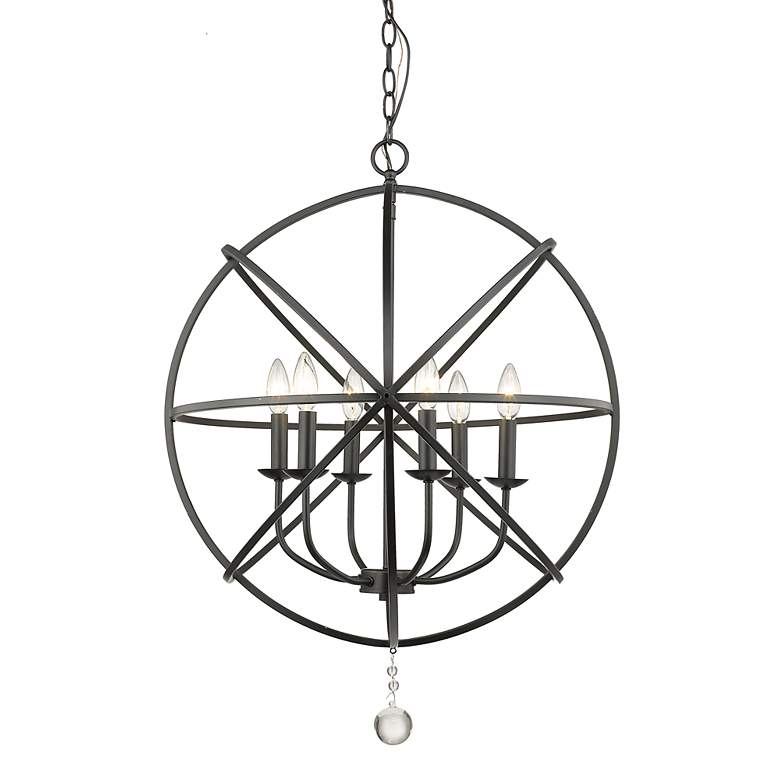 Image 4 Z-Lite Tull 24" Wide Matte Black 6-Light Orb Chandelier more views