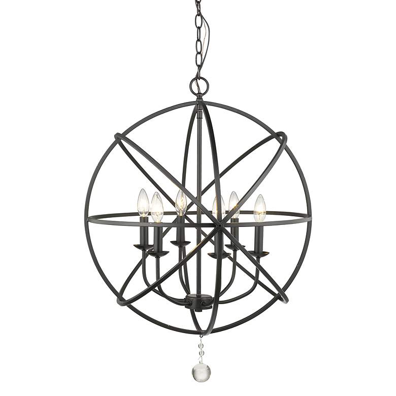 Image 5 Z-Lite Tull 24" Wide Matte Black 6-Light Orb Chandelier more views