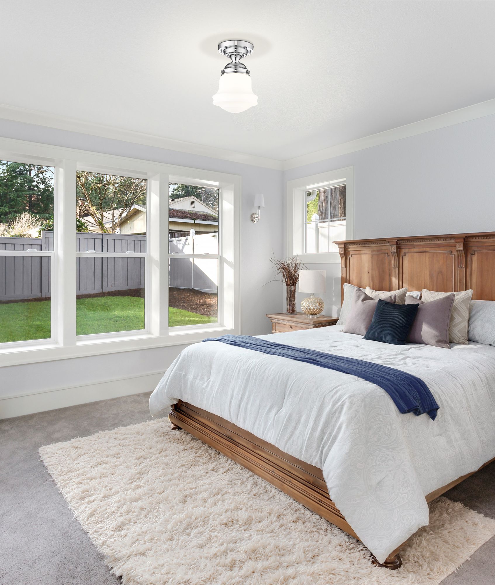 Image 4 Z-Lite Vaughn 10 1/2" Wide Chrome Ceiling Light more views