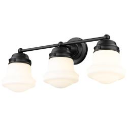 Z-Lite Vaughn 22 1/2" Wide Matte Black 3-Light Bath Light