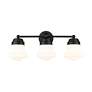 5_Z-Lite Vaughn 22 1/2" Wide Matte Black 3-Light Bath Light more views