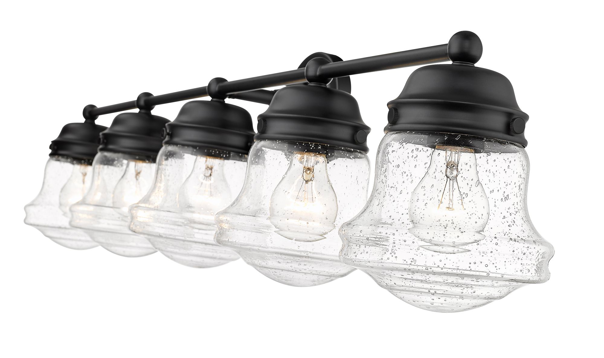 Z-Lite Vaughn 5 Light Vanity in Matte Black in scene