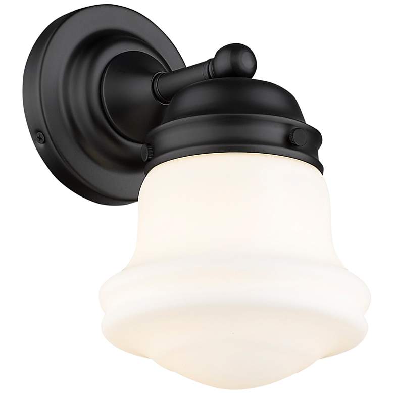 Image 3 Z-Lite Vaughn 9.5 inch High Black and Opal White Schoolhouse Wall Sconce