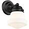 Z-Lite Vaughn 9.5" High Black and Opal White Schoolhouse Wall Sconce