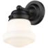Z-Lite Vaughn 9.5" High Black and Opal White Schoolhouse Wall Sconce