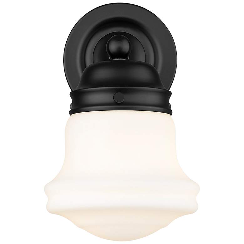 Image 5 Z-Lite Vaughn 9.5 inch High Black and Opal White Schoolhouse Wall Sconce more views