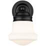 Z-Lite Vaughn 9.5" High Black and Opal White Schoolhouse Wall Sconce in scene