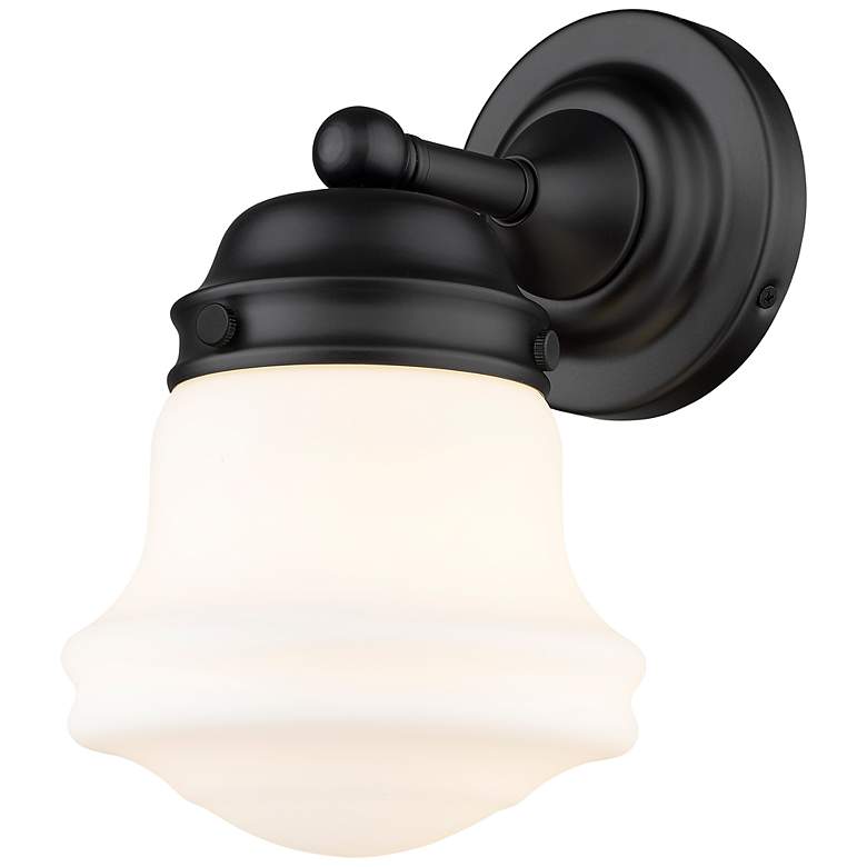 Image 6 Z-Lite Vaughn 9.5 inch High Black and Opal White Schoolhouse Wall Sconce more views