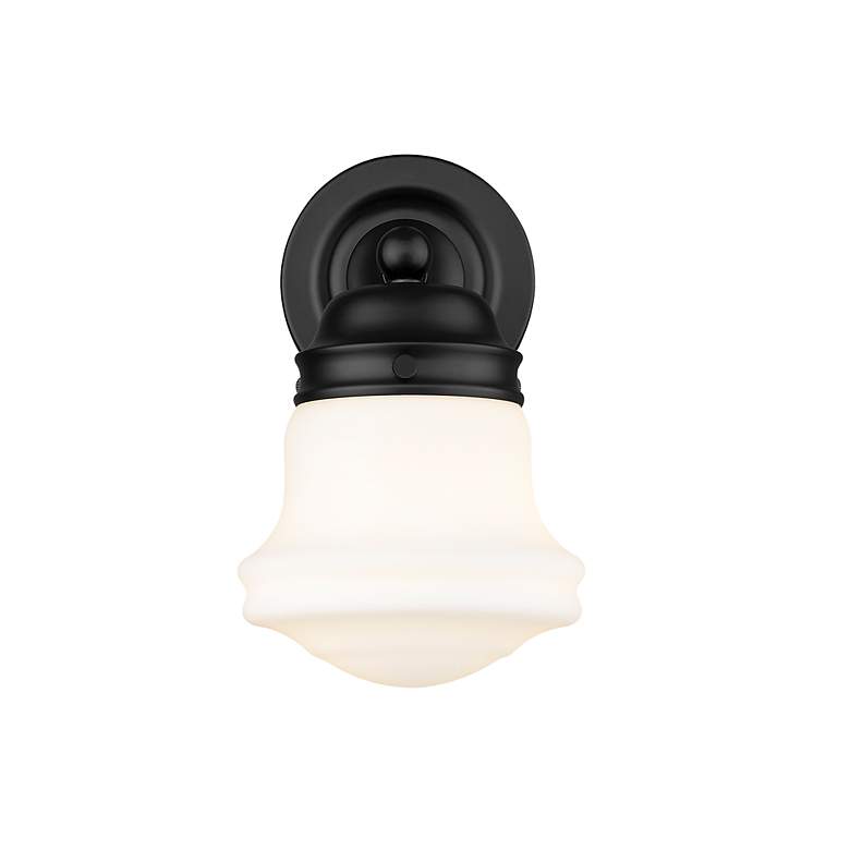 Image 6 Z-Lite Vaughn 9.5" High Black and Opal White Schoolhouse Wall Sconce more views