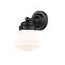 7_Z-Lite Vaughn 9.5" High Black and Opal White Schoolhouse Wall Sconce more views