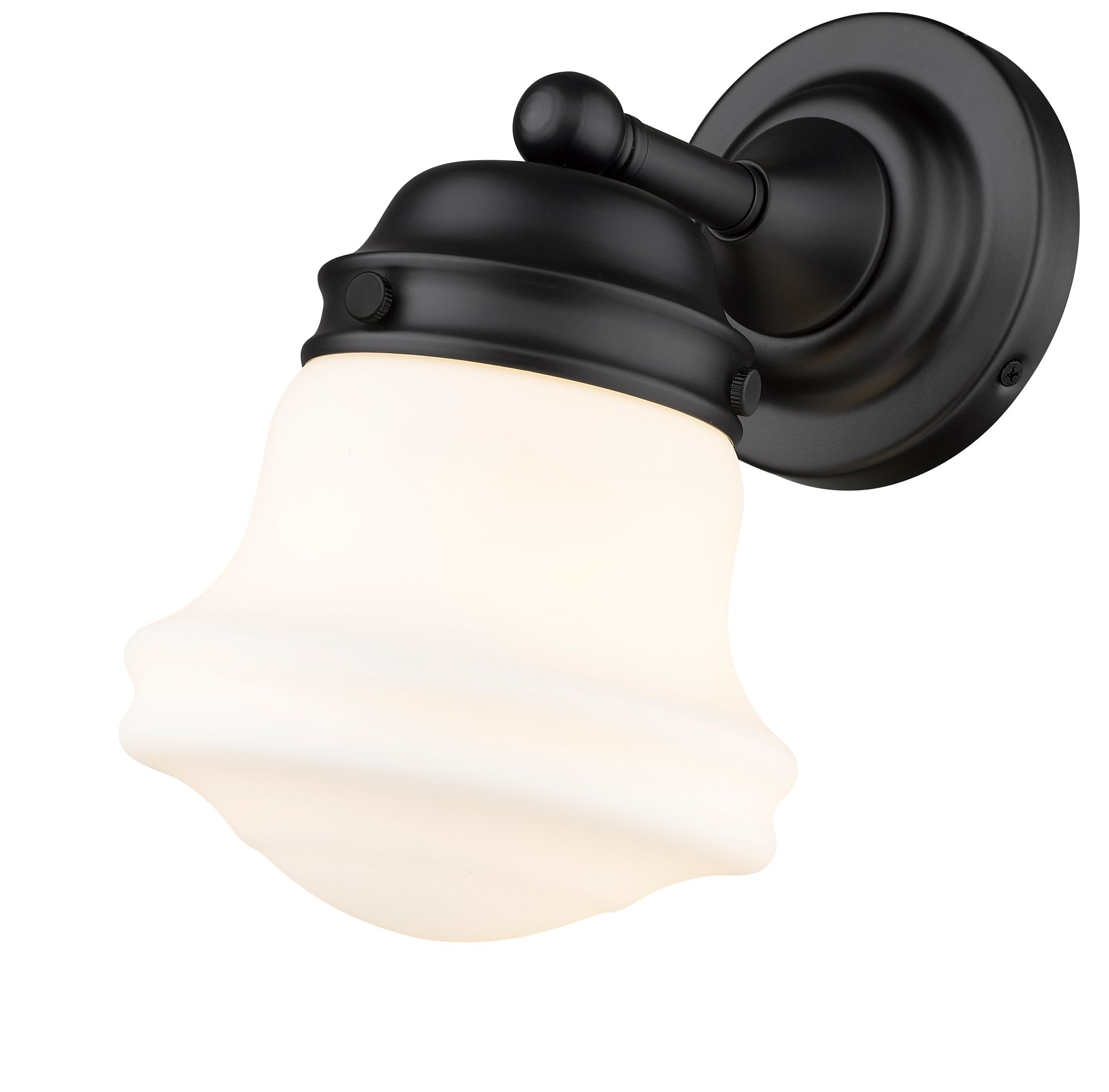 Z-Lite Vaughn 9.5" High Black and Opal White Schoolhouse Wall Sconce in scene