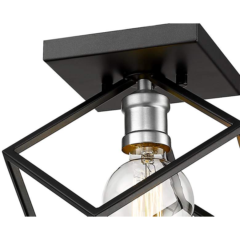 Image 7 Z-Lite Vertical 1 Light Flush Mount in Matte Black + Brushed Nickel more views