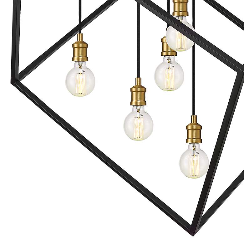 Image 4 Z-Lite Vertical 44 inch Wide 7-Light Bronze - Olde Brass Geometric Pendant more views