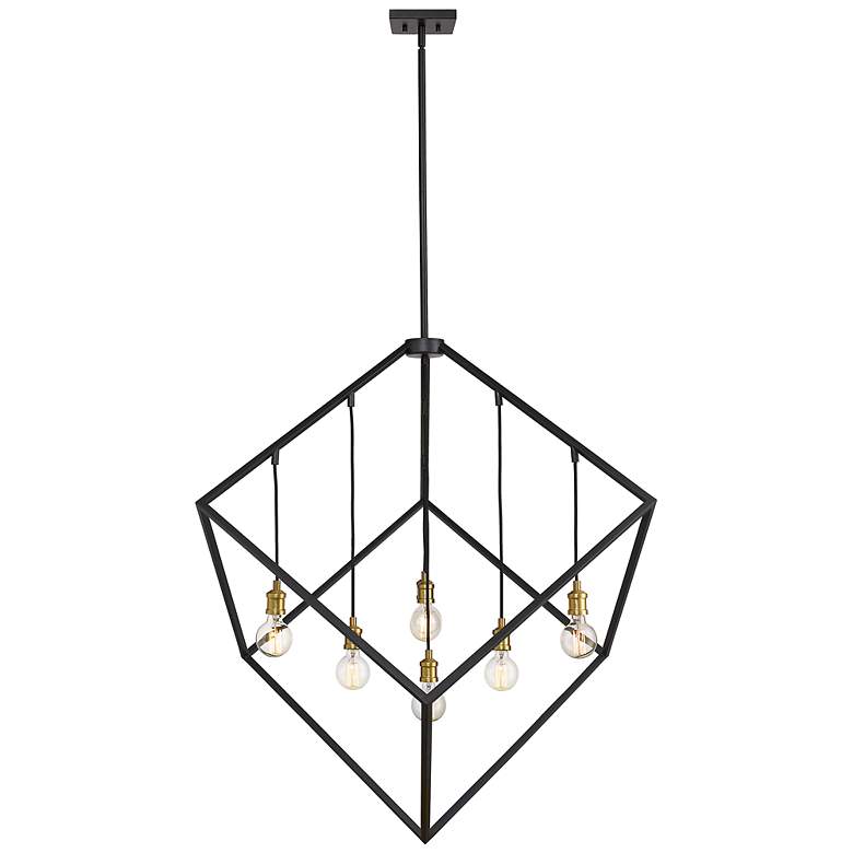 Image 5 Z-Lite Vertical 44" Wide 7-Light Bronze - Olde Brass Geometric Pendant more views