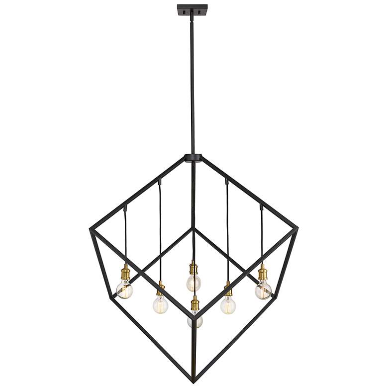 Image 5 Z-Lite Vertical 44 inch Wide 7-Light Bronze - Olde Brass Geometric Pendant more views