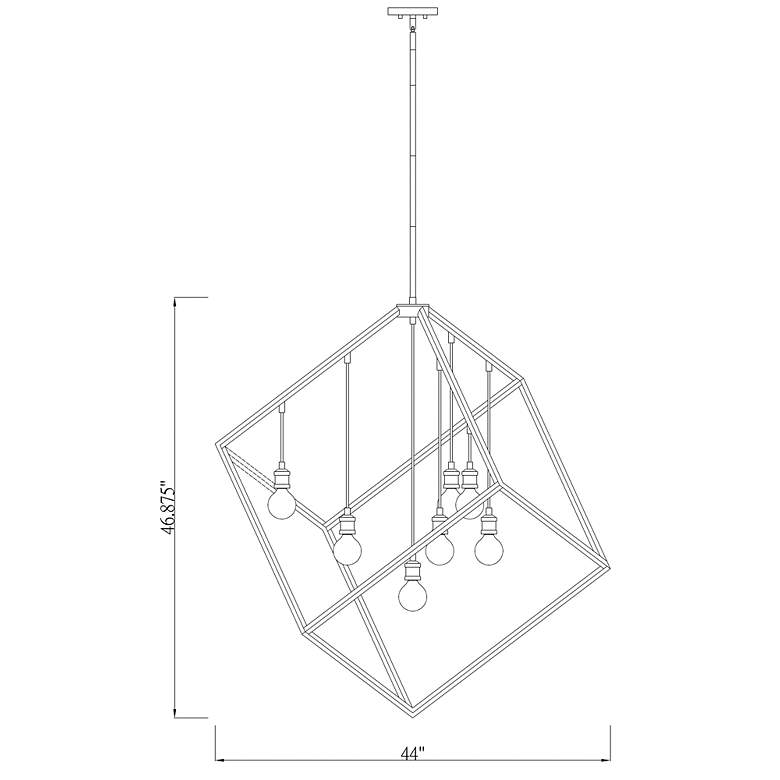 Image 7 Z-Lite Vertical 44" Wide 7-Light Bronze - Olde Brass Geometric Pendant more views