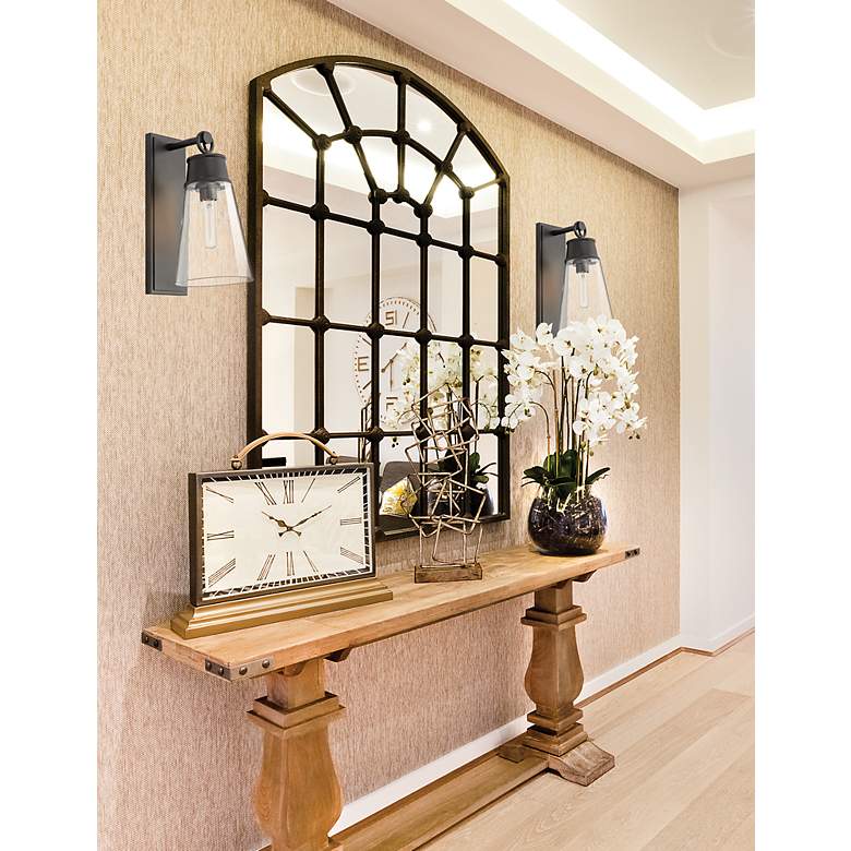 Image 2 Z-Lite Wentworth 1 Light Wall Sconce in Matte Black more views