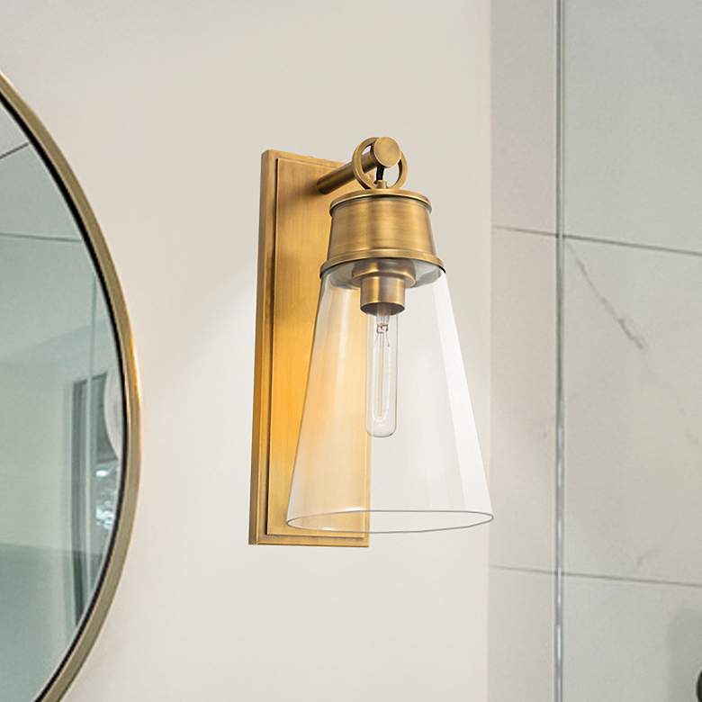Image 1 Z-Lite Wentworth 1 Light Wall Sconce in Rubbed Brass