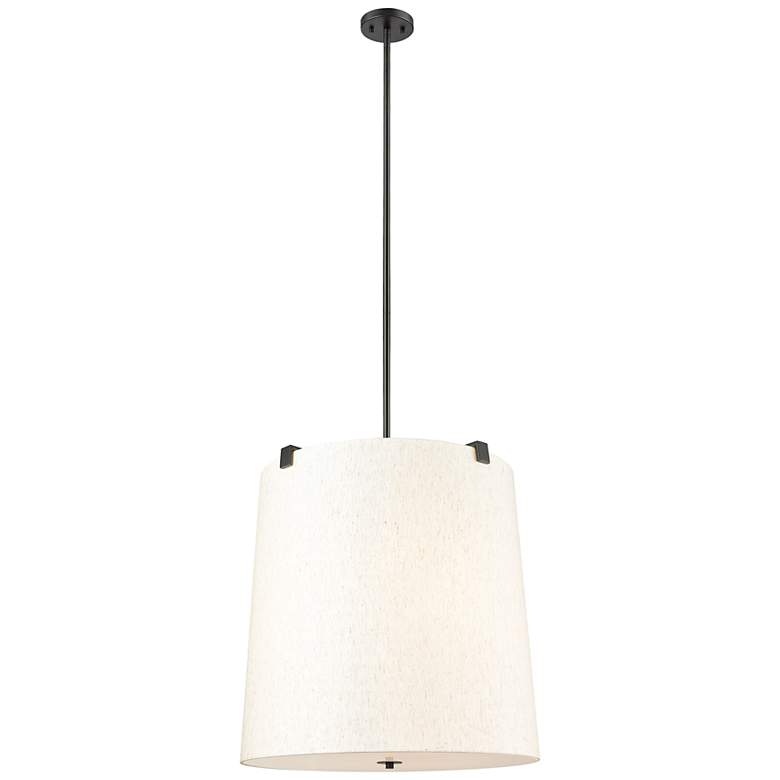 Image 2 Z-Lite Weston 24" Wide Black and White Glass Modern 6-Light Pendant