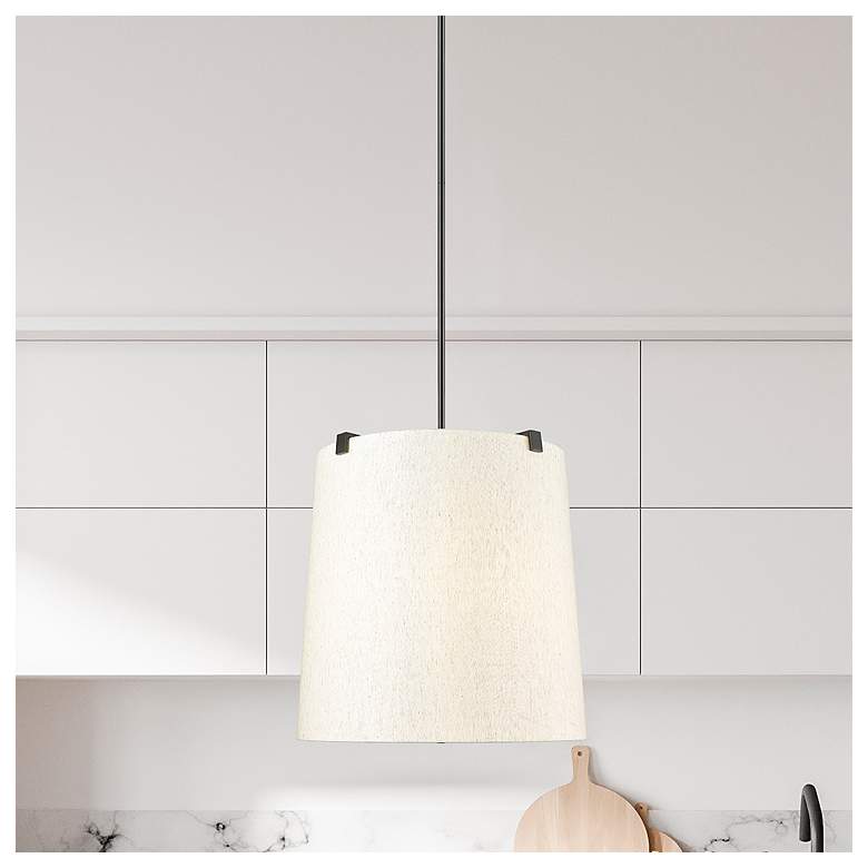 Image 1 Z-Lite Weston 24" Wide Black and White Glass Modern 6-Light Pendant