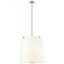 2_Z-Lite Weston 24" Wide Gold and White Linen 6-Light Modern Pendant