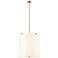 Z-Lite Weston 24" Wide Gold and White Linen 6-Light Modern Pendant
