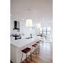 4_Z-Lite Weston 24" Wide Gold and White Linen 6-Light Modern Pendant more views