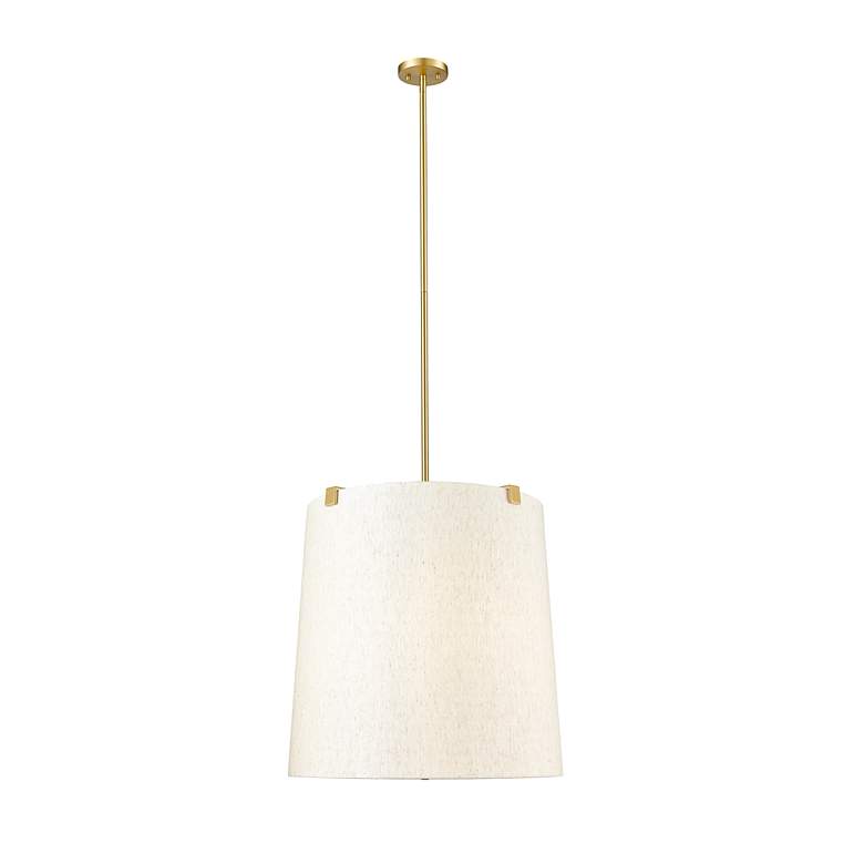 Image 5 Z-Lite Weston 24" Wide Gold and White Linen 6-Light Modern Pendant more views