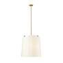 5_Z-Lite Weston 24" Wide Gold and White Linen 6-Light Modern Pendant more views