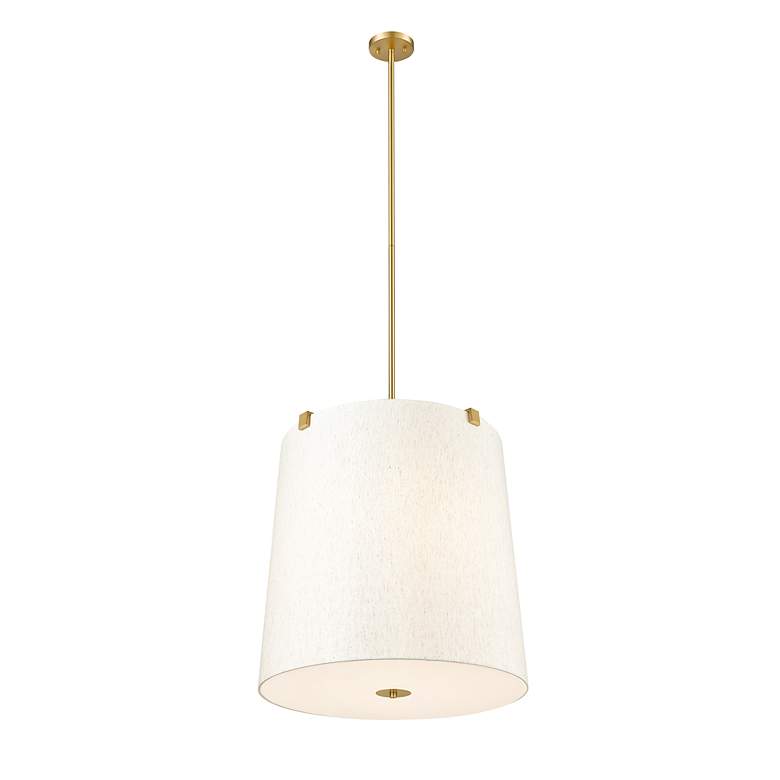 Image 6 Z-Lite Weston 24" Wide Gold and White Linen 6-Light Modern Pendant more views