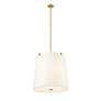 6_Z-Lite Weston 24" Wide Gold and White Linen 6-Light Modern Pendant more views