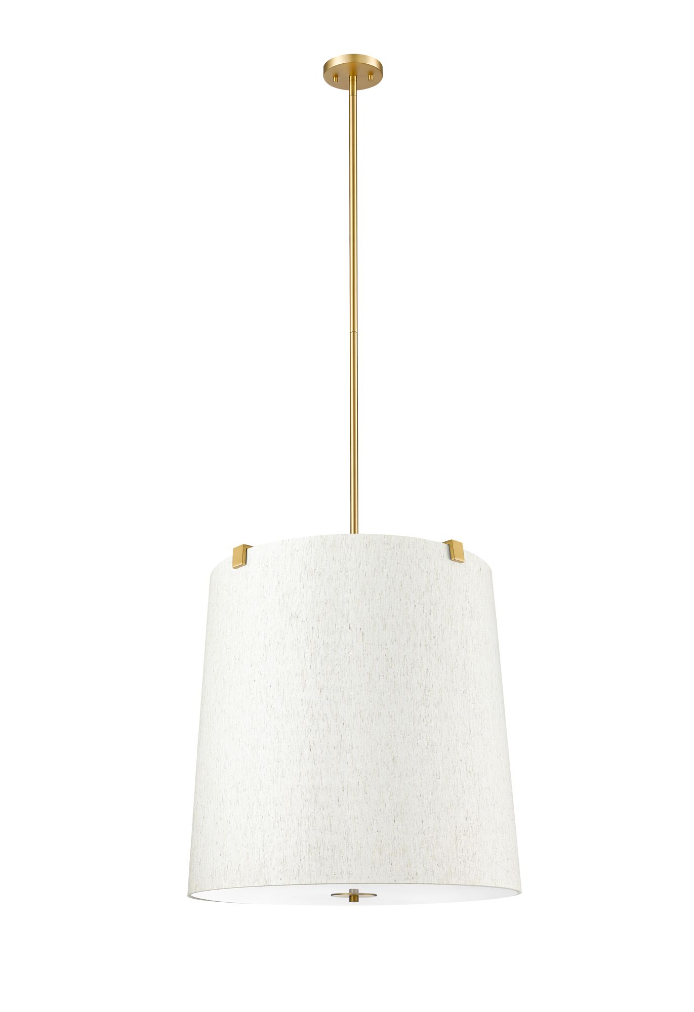 Z-Lite Weston 24" Wide Gold and White Linen 6-Light Modern Pendant