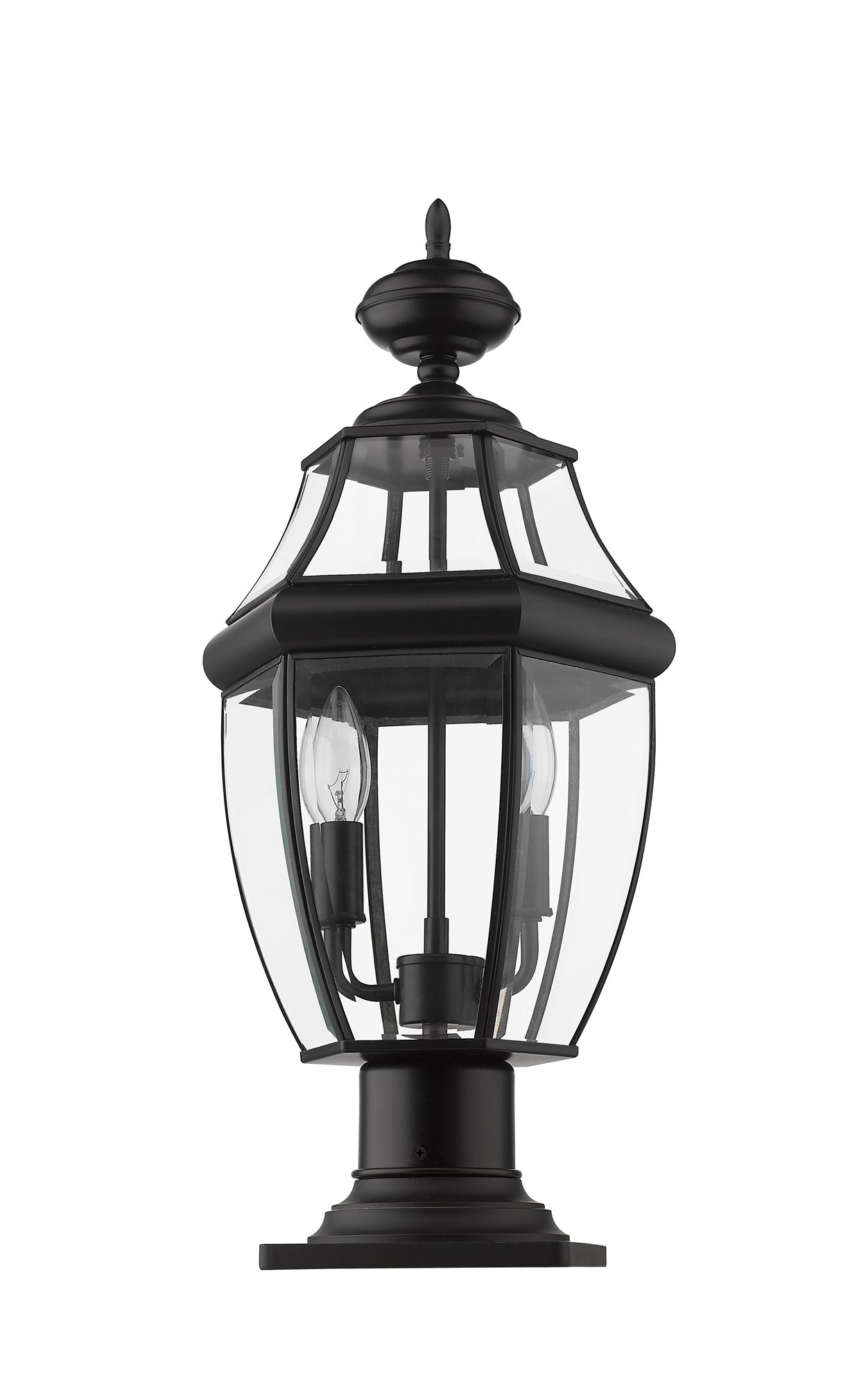 Z-Lite Westover 2 Light Black Finish Outdoor Pier Mount Light