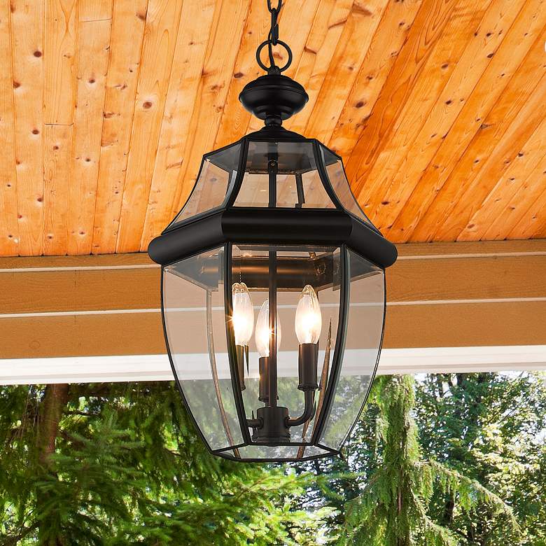 Image 1 Z-Lite Westover 20.8" High Black 3-Light Outdoor Hanging Porch Light