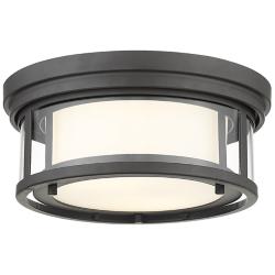 Z-Lite Willow 12" Wide Bronze Drum Ceiling Light
