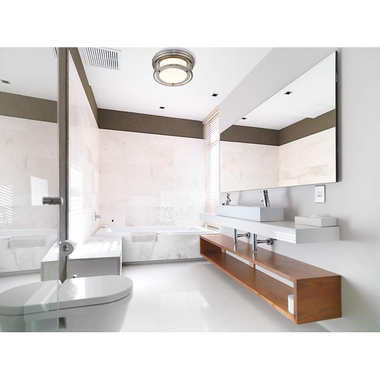 Image 3 Z-Lite Willow 12" Wide Brushed Nickel Ceiling Light more views