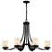 Z-Lite Willow 35 1/4" Matte Black Pillar Candle 6-Light Chandelier