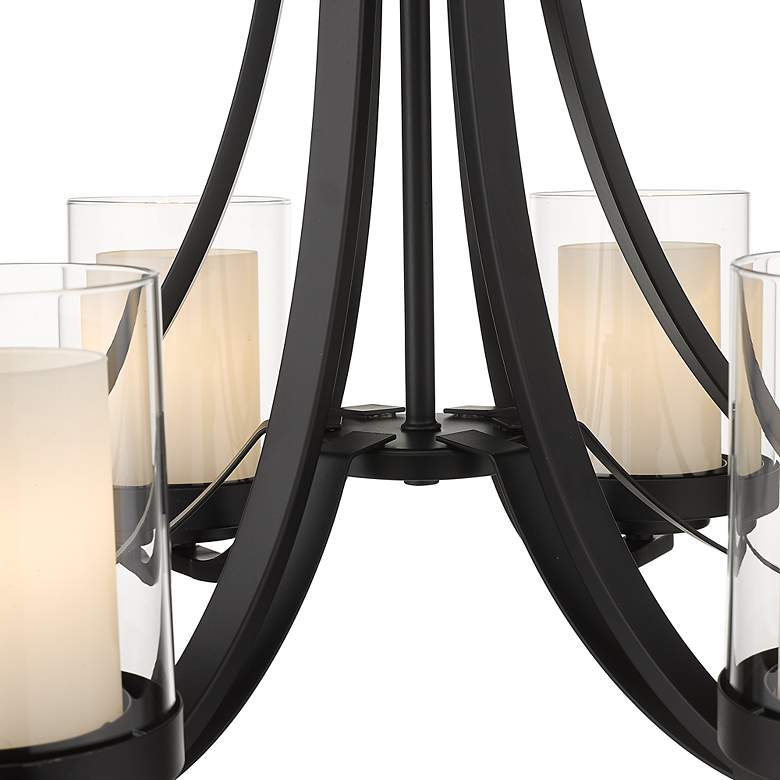Image 5 Z-Lite Willow 35 1/4" Matte Black Pillar Candle 6-Light Chandelier more views