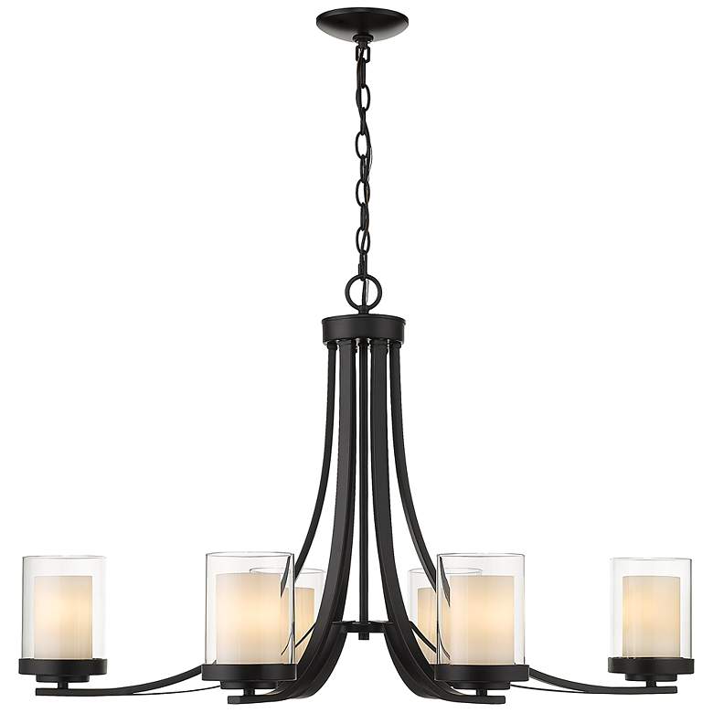 Image 7 Z-Lite Willow 35 1/4" Matte Black Pillar Candle 6-Light Chandelier more views