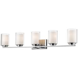 Z-Lite Willow 40 1/2" Wide 5-Light Chrome Finish Up Glass Vanity Light