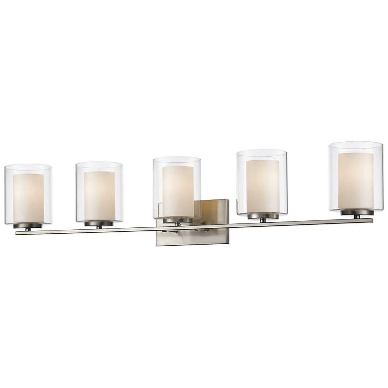 Image 1 Z-Lite Willow 40 1/2" Wide Brushed Nickel 5-Light Vanity Bath Light