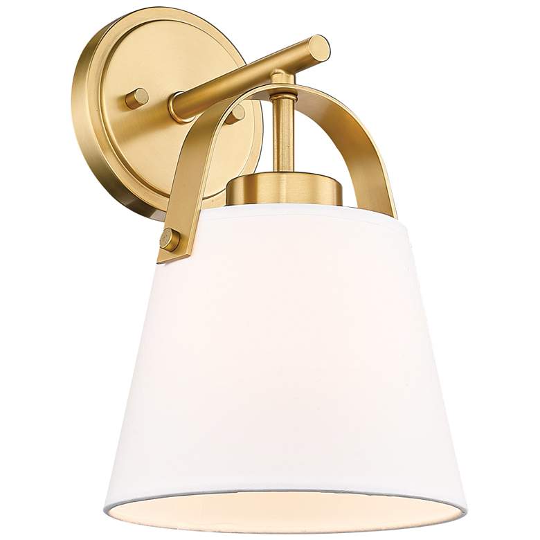 Image 1 Z-Lite Z-Studio 12 3/4 inch High Ivory and Brushed Brass Wall Sconce