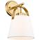 Z-Lite Z-Studio 12 3/4" High Ivory and Brushed Brass Wall Sconce