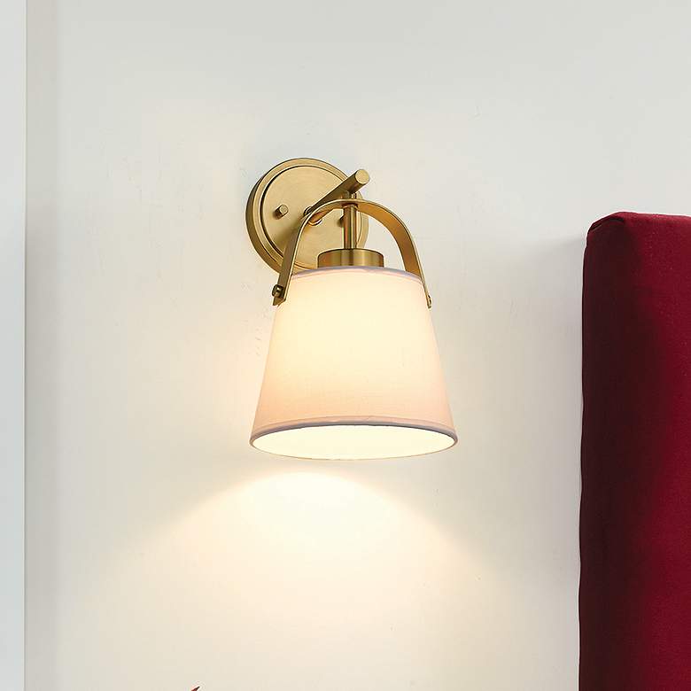Image 1 Z-Lite Z-Studio 12 3/4" High Ivory and Brushed Brass Wall Sconce
