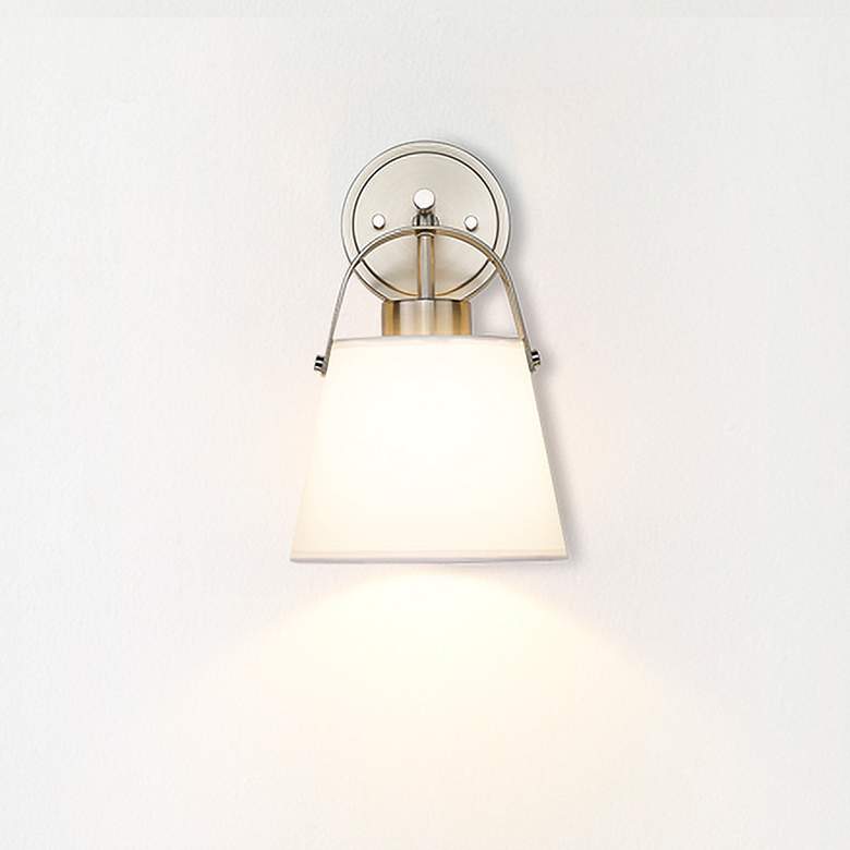 Image 1 Z-Lite Z-Studio 12 3/4" High Ivory and Brushed Nickel Wall Sconce