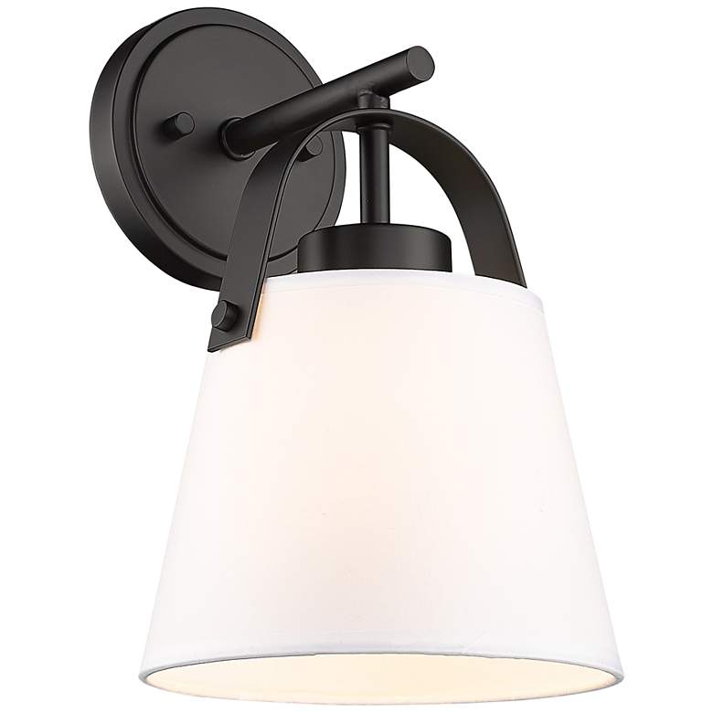 Image 3 Z-Lite Z-Studio 12 3/4" High Ivory and Matte Black Wall Sconce