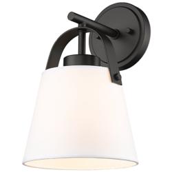 Z-Lite Z-Studio 12 3/4" High Ivory and Matte Black Wall Sconce