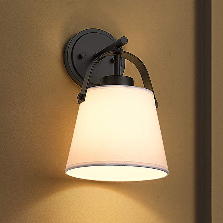 Image 2 Z-Lite Z-Studio 12 3/4" High Ivory and Matte Black Wall Sconce
