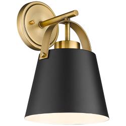 Z-Lite Z- Studio 12 3/4&quot; High Matte Black and Brass Wall Sconce