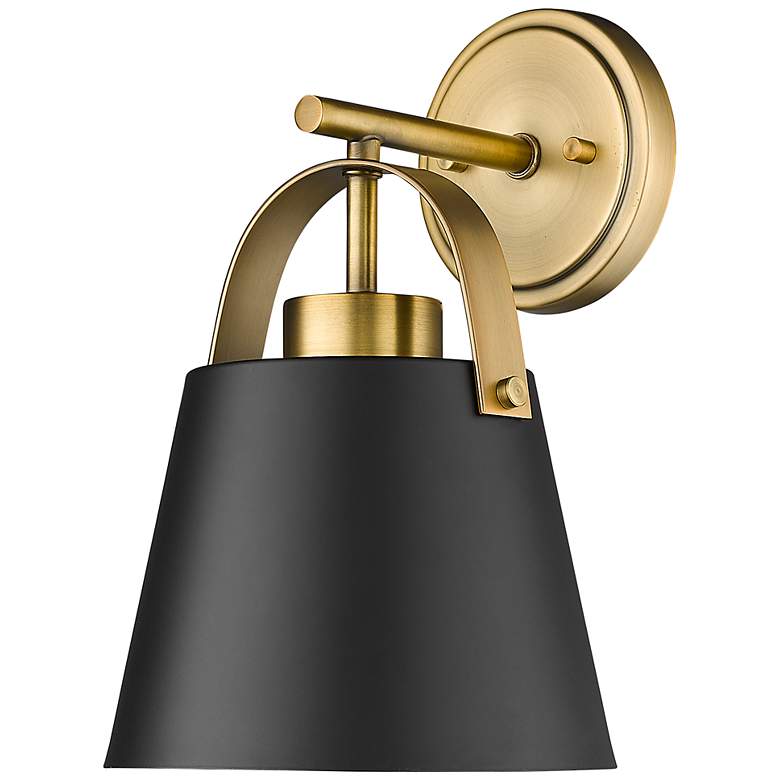 Image 5 Z-Lite Z- Studio 12 3/4 inch High Matte Black and Brass Wall Sconce more views